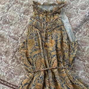 Veronica Beard Size 8 Dria Ruffled Paisley Print Crepe De Chine Mini Dress